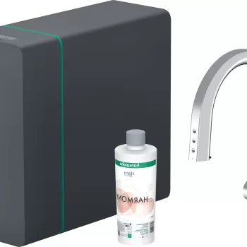 Baterie bucatarie Hansgrohe Aqittura M91 cu pipa extractibila sistem de filtrare SodaSystem 210 crom imagine