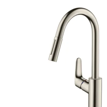 Baterie bucatarie Hansgrohe Focus 240 dus extractibil inox optic imagine