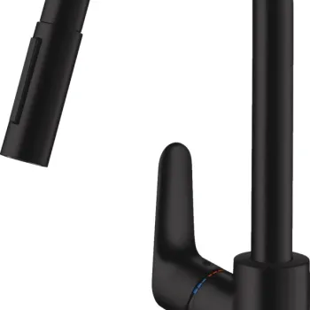 Baterie bucatarie Hansgrohe Focus 240 dus extractibil negru mat imagine