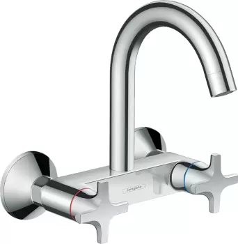 Baterie bucatarie Hansgrohe Logis M32 dubla-comanda montare pe perete imagine