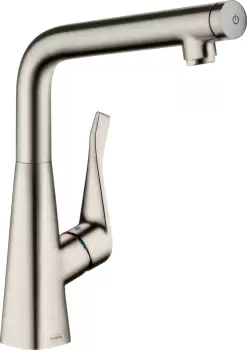 Baterie bucatarie Hansgrohe Metris Select M71 320 finisaj inox optic imagine