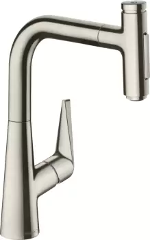 Baterie bucatarie Hansgrohe Talis Select M51220 dus extractibil cu 2 tipuri de jet si Sbox finisaj inox imagine