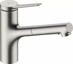 Baterie bucatarie Hansgrohe Zesis M33 150 dus extractibil cu 2 tipuri de jet inox optic imagine