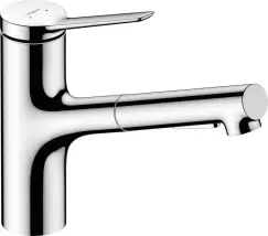 Baterie bucatarie Hansgrohe Zesis M33 150 ECO dus extractibil cu 2 tipuri de jet crom imagine