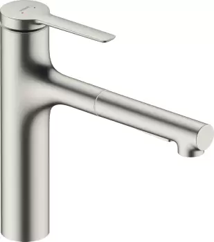Baterie bucatarie Hansgrohe Zesis M33 160 dus extractibil cu 2 tipuri de jet inox optic imagine