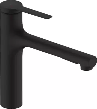 Baterie bucatarie Hansgrohe Zesis M33 160 dus extractibil cu 2 tipuri de jet negru mat imagine