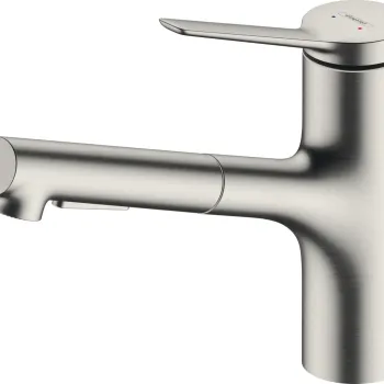 Baterie bucatarie Hansgrohe Zesis M33 cu pipa extractibila ComfortZone 150 sBox inox imagine