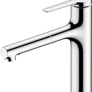 Baterie bucatarie Hansgrohe Zesis M33 cu pipa extractibila ComfortZone 160 sBox crom imagine