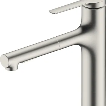 Baterie bucatarie Hansgrohe Zesis M33 cu pipa extractibila ComfortZone 160 sBox inox imagine