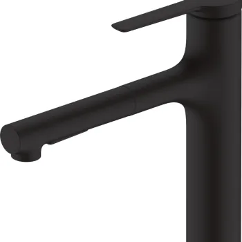 Baterie bucatarie Hansgrohe Zesis M33 cu pipa extractibila ComfortZone 160 sBox negru mat imagine