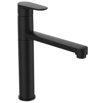 Baterie bucatarie Ideal Standard Cerafine O cu pipa tubulara inalta negru mat imagine