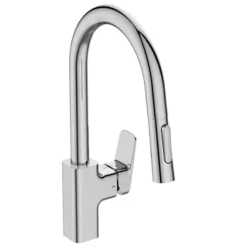 Baterie bucatarie Ideal Standard Ceraplan cu pipa tubulara inalta R210 si dus extractibil cu 2 functii imagine