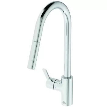 Baterie bucatarie Ideal Standard Gusto 233mm dus extractibil pipa R rotativa crom imagine