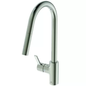 Baterie bucatarie Ideal Standard Gusto 235mm dus extractibil pipa R rotativa silver storm imagine