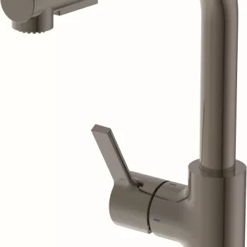 Baterie bucatarie Ideal Standard Gusto 295mm pipa extractibila L rotativa magnetic grey imagine