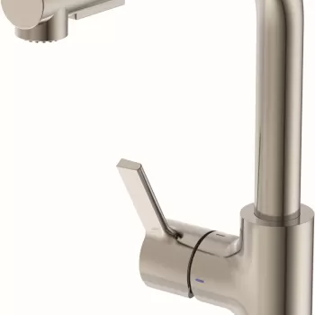 Baterie bucatarie Ideal Standard Gusto 295mm pipa extractibila L rotativa silver storm imagine