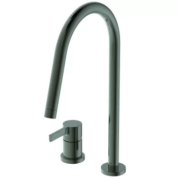 Baterie bucatarie Ideal Standard Gusto din 2 elemente 218mm pipa R rotativa magnetic grey imagine