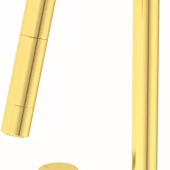 Baterie bucatarie Ideal Standard Gusto Round din 2 elemente 242mm dus extractibil pipa R rotativa brushed gold imagine