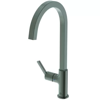 Baterie bucatarie Ideal Standard Gusto Square 306mm pipa tubulara R rotativa magnetic grey imagine