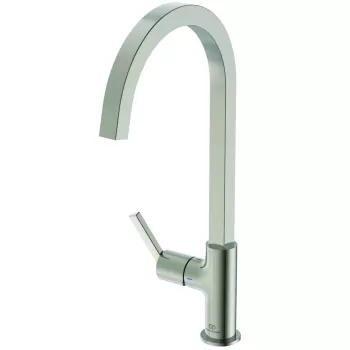 Baterie bucatarie Ideal Standard Gusto Square 306mm pipa tubulara R rotativa silver storm imagine