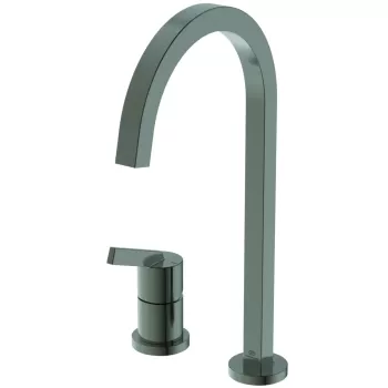 Baterie bucatarie Ideal Standard Gusto Square din 2 elemente 217mm pipa R rotativa magnetic grey imagine