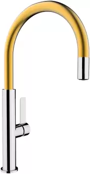 Baterie bucatarie Teka FOT 995 cu teava inalta rotativa Brass imagine