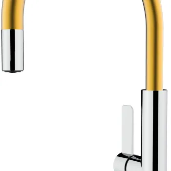 Baterie bucatarie Teka FOT 995 cu teava inalta rotativa Brass EXPUS imagine