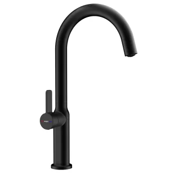 Baterie bucatarie Teka Oval 915 pipa inalta rotativa negru imagine