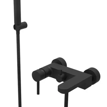 Baterie cada Besco Decco cu para furtun si agatatoare de dus negru mat imagine