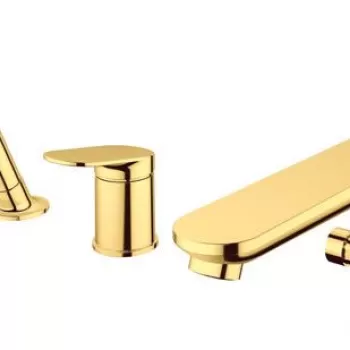 Baterie cada Duravit Wave din 3 elemente montaj pe cada auriu lucios imagine