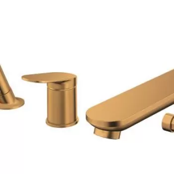 Baterie cada Duravit Wave din 3 elemente montaj pe cada bronz periat imagine