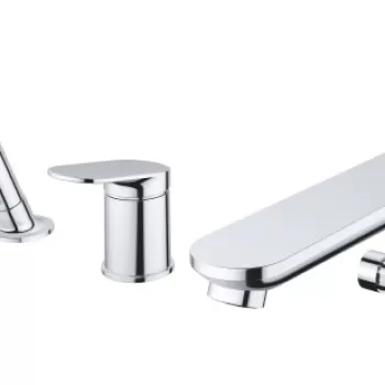 Baterie cada Duravit Wave din 3 elemente montaj pe cada crom imagine