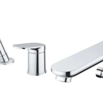 Baterie cada Duravit Wave din 3 elemente montaj pe cada crom imagine
