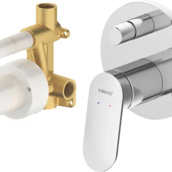 Baterie cada - dus Duravit Wave cu montaj incastrat corp ingropat inclus crom imagine
