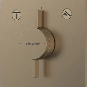 Baterie cada - dus Hansgrohe DuoTurn E cu doua functii montaj incastrat necesita corp ingropat bronz periat imagine