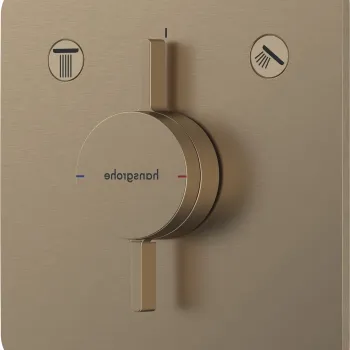 Baterie cada - dus Hansgrohe DuoTurn Q cu doua functii montaj incastrat necesita corp ingropat bronz periat imagine