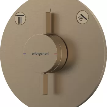 Baterie cada - dus Hansgrohe DuoTurn S cu doua functii montaj incastrat necesita corp ingropat bronz periat imagine