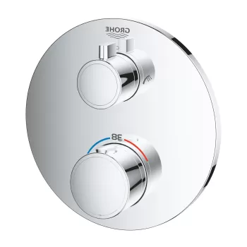 Baterie cada - dus termostatata Grohe Grohtherm Round cu montaj incastrat necesita corp ingropat crom imagine