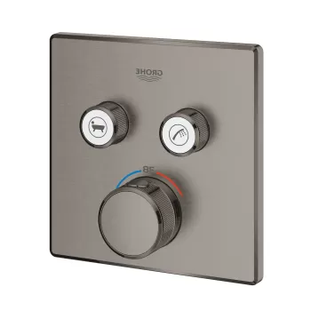 Baterie cada - dus termostatata Grohe Grohtherm SmartControl cu 2 functii montaj incastrat necesita corp ingropat brushed hard graphite imagine