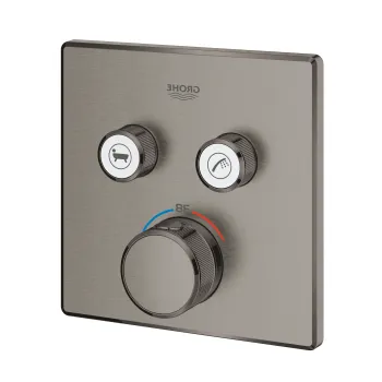 Baterie cada - dus termostatata Grohe Grohtherm SmartControl cu 2 functii  montaj incastrat  necesita corp ingropat  brushed hard graphite imagine