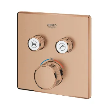 Baterie cada - dus termostatata Grohe Grohtherm SmartControl cu 2 functii  montaj incastrat  necesita corp ingropat  brushed warm sunset imagine