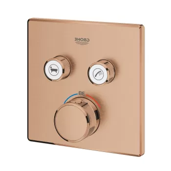 Baterie cada - dus termostatata Grohe Grohtherm SmartControl cu 2 functii montaj incastrat necesita corp ingropat brushed warm sunset imagine