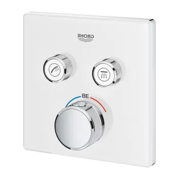 Baterie cada - dus termostatata Grohe Grohtherm SmartControl cu 2 functii montaj incastrat necesita corp ingropat moon white imagine