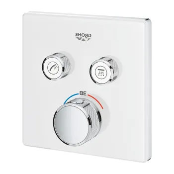 Baterie cada - dus termostatata Grohe Grohtherm SmartControl cu 2 functii  montaj incastrat  necesita corp ingropat  moon white imagine