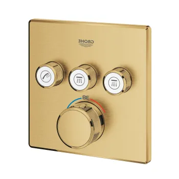 Baterie cada - dus termostatata Grohe Grohtherm SmartControl cu 3 functii  montaj incastrat  necesita corp ingropat  brushed cool sunrise imagine