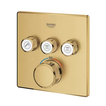 Baterie cada - dus termostatata Grohe Grohtherm SmartControl cu 3 functii montaj incastrat necesita corp ingropat brushed cool sunrise imagine