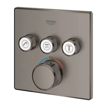 Baterie cada - dus termostatata Grohe Grohtherm SmartControl cu 3 functii montaj incastrat necesita corp ingropat brushed hard graphite imagine