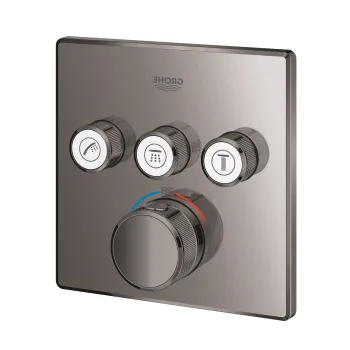 Baterie cada - dus termostatata Grohe Grohtherm SmartControl cu 3 functii  montaj incastrat  necesita corp ingropat  hard graphite imagine