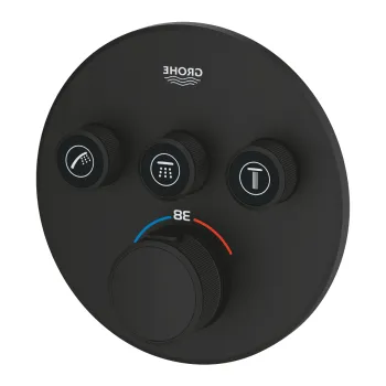 Baterie cada - dus termostatata Grohe Grohtherm SmartControl cu 3 functii montaj incastrat necesita corp ingropat phantom black imagine