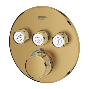 Baterie cada - dus termostatata Grohe Grohtherm SmartControl Round cu 3 functii montaj incastrat necesita corp ingropat brushed cool sunrise imagine